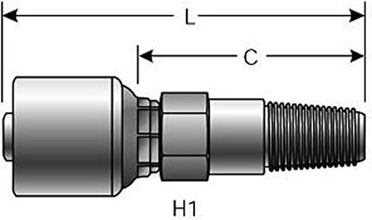 Gates G25101-0406 MegaCrimp Couplings, Male Pipe Long Nose, Zinc