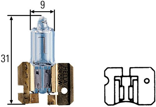 HELLA 002857122 HELLA H2 Standard Halogen Bulb, 12 V, 55W