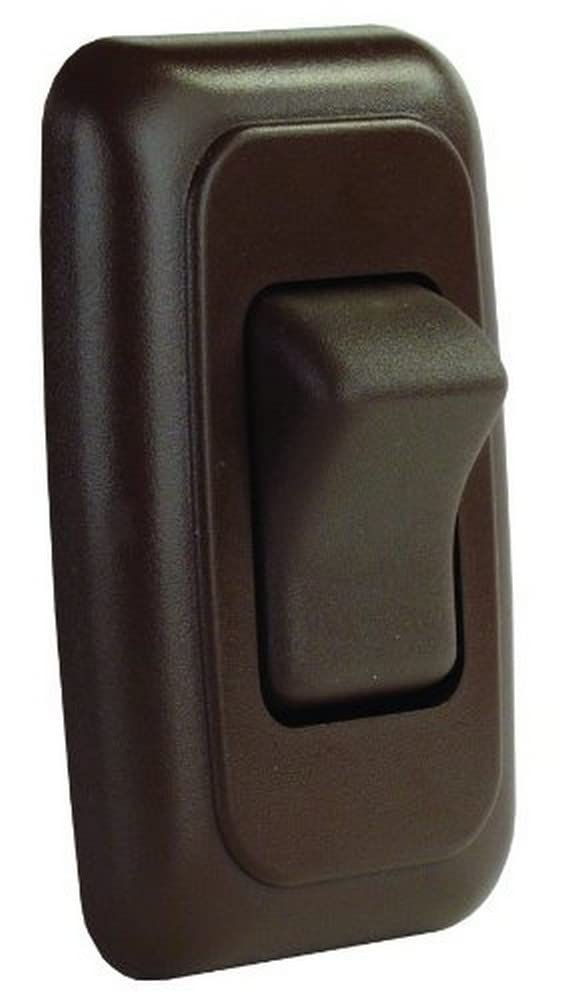 JR PRODUCTS 12135 JR Products 12135 Brown Single SPST On-Off Switch with Bezel