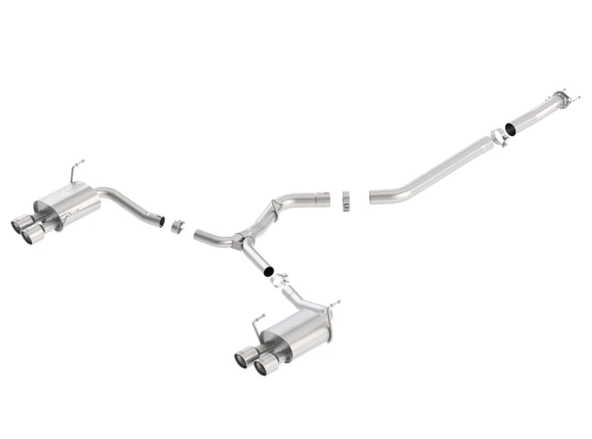BORLA 140595 BORLA 140595 Cat-Back Perf. Exhaust Sys. for 2015-2021 Subaru Impreza WRX & WRX STI 2.0L/ 2.5L 4 Cyl. T-304 SS S-TypeDual Split Rear Exit Dual 3.5" Round Polished T-304 Stainless Tips Each Side