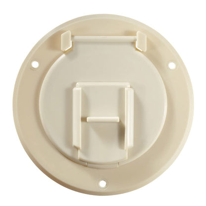RV DESIGNER B122 RV Designer B122, Round Electrical Cable Hatch, Basic, Replaceable Lid, 4.3 inch Diameter, Colonial White