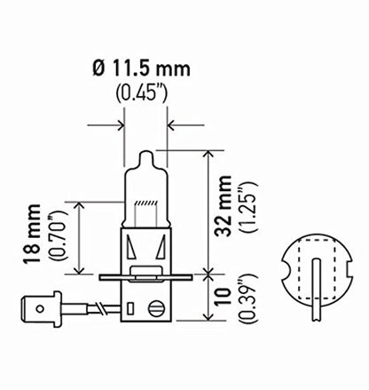 Hella H3BULLET BULB H3 12V 55W PK22S T3.25 BULLET