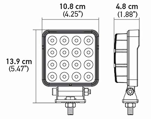 HELLA 357106002 HELLA 357106002 ValueFit 4 Square 2.0 LED Close Range Worklight , Black