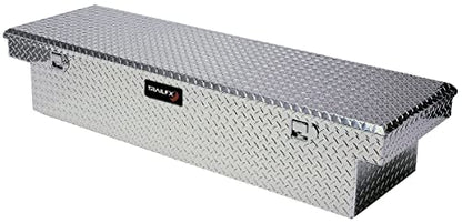 TRAILFX 110701 TrailFX Tool Box 110701 Crossover Standard Single Lid With Struts Diamond Tread Bright Polished 16 Gauge Aluminum 8.8 Cubic Foot Capacity With Plastic Tray