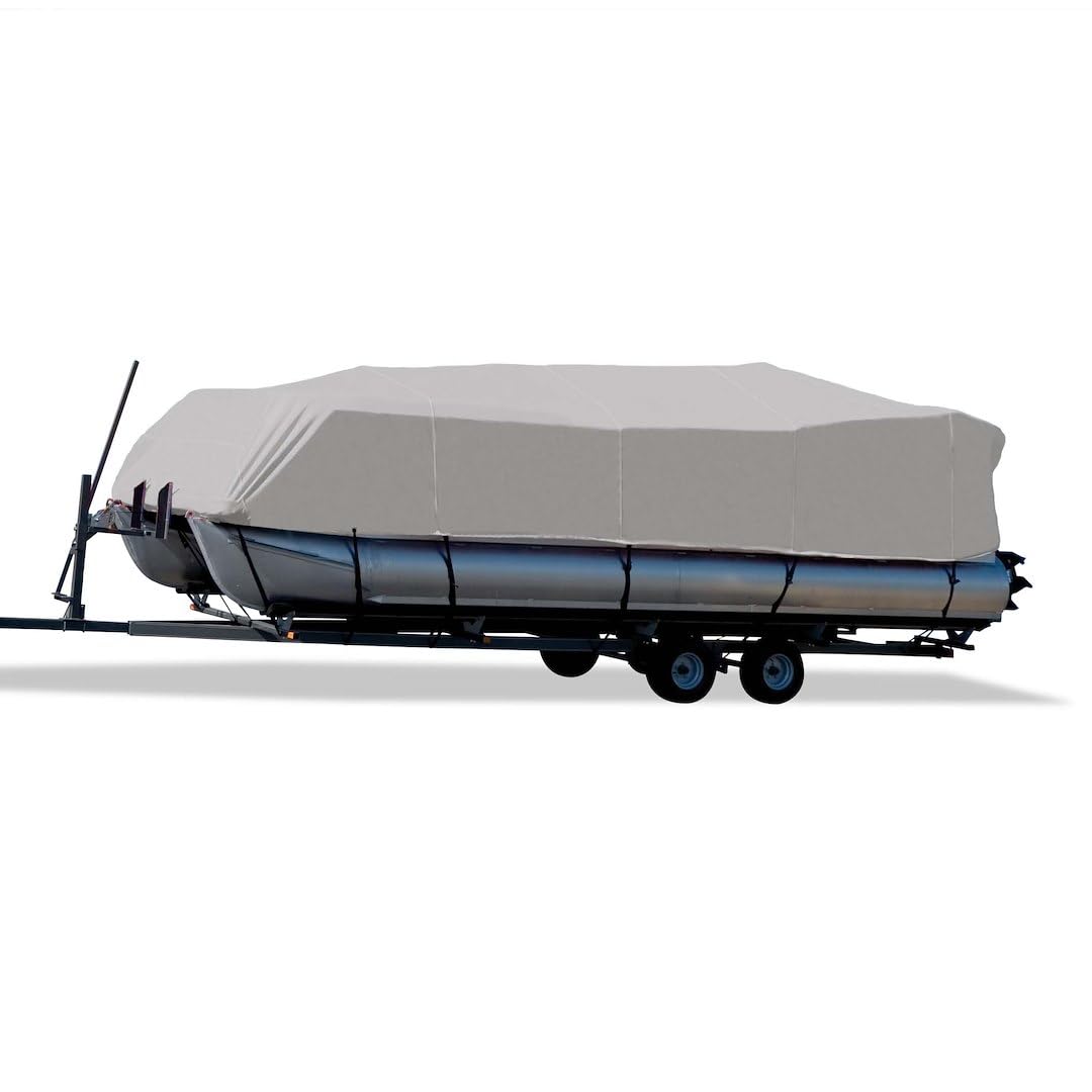 CARVER 79009 CSR 78009 Flex-Fit Cover for Pontoon Boats - 20' to 22', Haze Gray