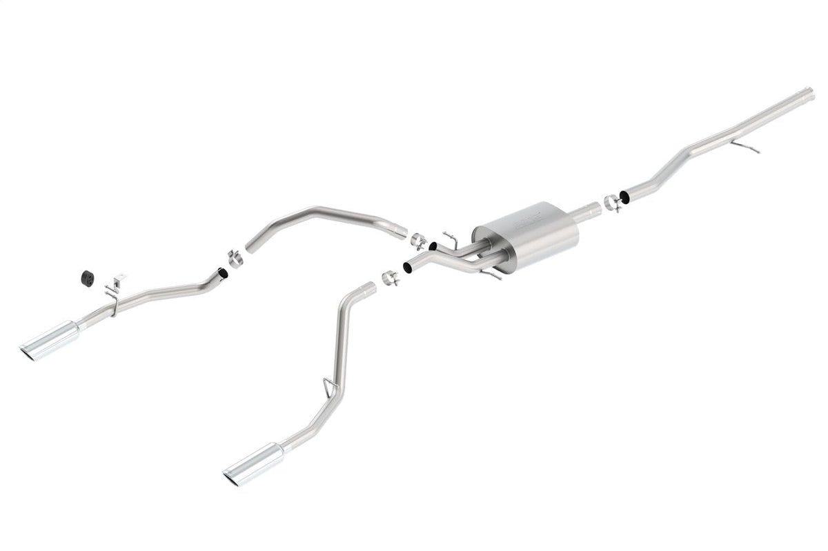 BORLA 140539 BORLA 140539 Cat-Back System for 2014-2018 Chevrolet Silverado 1500/ GMC Sierra 1500/2019 Silverado 1500 LD ONLY/Sierra 1500 LD ONLY 5.3L V8 AT/ MT2 & 4 Wheel Drive Crew Cab Std.Bed (6' 7") 153" WB.