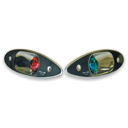 T-H MARINE SEL-1LED-DP T-H Marine Shark Eye LED Navigation Light Set - Premium Marine Lights for Enhanced Safety, Visibility, and Aesthetics – Durable Stainless Steel, NMMA Type Accepted – Easy Below Rub-Rail Installation