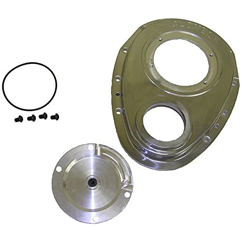 CLOYES 9-221 CloyesTiming Cover, Quick Button, 2 Piece, Aluminum, Polished, Small Block Chevy, Kit