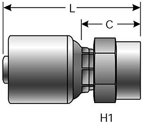 Gates G25110-0406 MegaCrimp Couplings, Female Pipe, NPTF Without