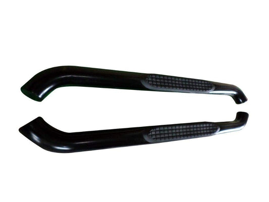 TRAILFX A0057B TrailFX Nerf Bars for Chevrolet Silverado 1500 Crew Cab 2020-2021 Black Powder Coated Steel 3 Inch Round Bent Side Steps with Slip-Resistant Molded Step Pads Frame Body Mount Set of 2 Running Boards