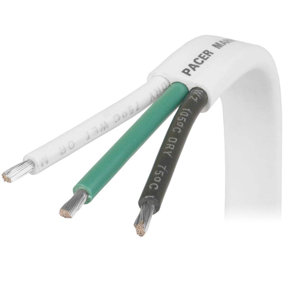 PACER W6/3-100 Pacer 6/3 AWG Triplex Cable - Black/Green/White - 100'