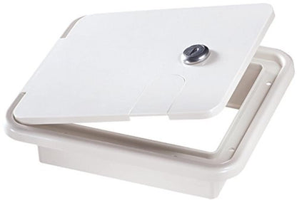 RV DESIGNER B150 RV Designer B150, Locking Electrical Cable Hatch, 7.6 inch x 6.5 inch x 2 inch, Polar White