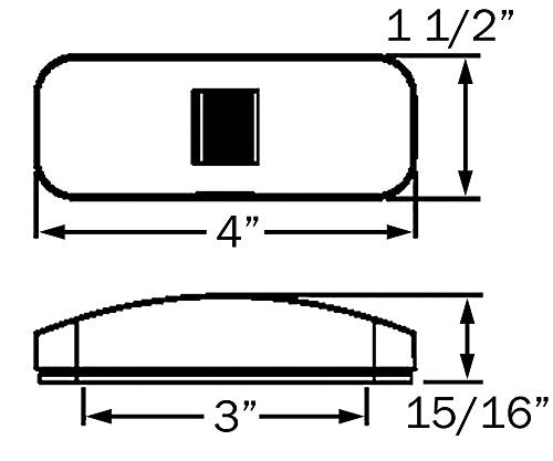 OPTRONICS MC44RBP Optronics MC-44RBP Red Rectangular Reflector Marker/Clearance Light