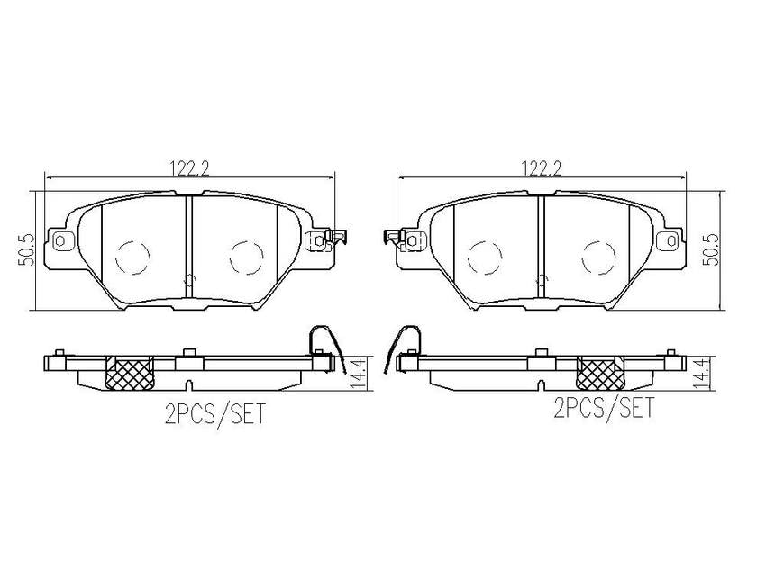 BREMBO P49062N Brembo P49062N Premium Ceramic Rear Disc Brake Pad Set MAZDA OE# TKY82648ZA