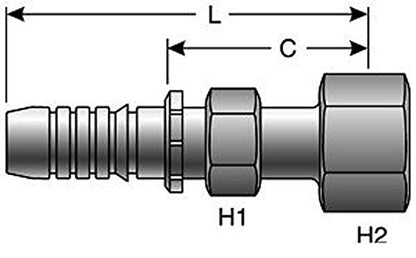 Gates G20230-1012 GlobalSpiral Couplings, Female Flat-Face O-Ring