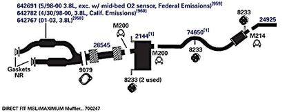 AP EXHAUST 700247 AP Exhaust Products 700247 Exhaust Muffler