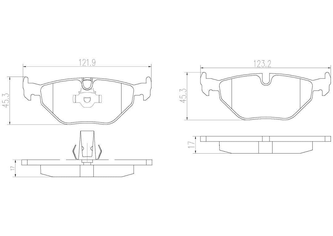 BREMBO P06023N Brembo P06023N Premium Ceramic Rear Disc Brake Pad Set ALPINA/BMW OE# 34216761281