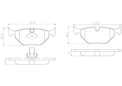 BREMBO P06023N Brembo P06023N Premium Ceramic Rear Disc Brake Pad Set ALPINA/BMW OE# 34216761281