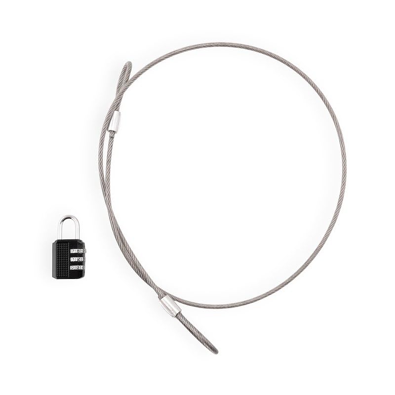 ARCON 19766 Arcon Security Cable 19766, with Separate Lock, 3 Millimeter Diameter x 36 Inch Length, Stainless Steel, Clear Vinyl Sleeve