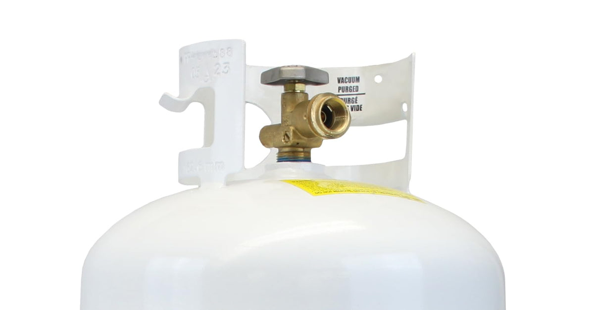 FLAME KING YSN401 Flame King YSN401 Steel Propane Tank Cylinder With Overflow Protection Device Valve, 40 Lb, White