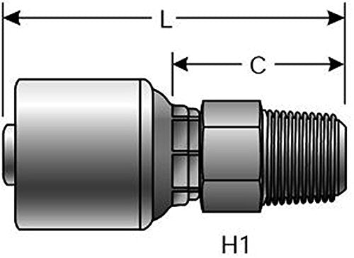 Gates G25100-2020 MegaCrimp Couplings, Male Pipe, NPTF 30 Cone