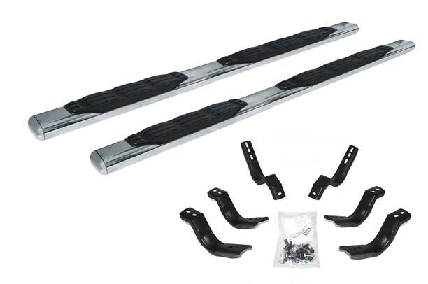 GO RHINO 105443587PS Go Rhino 5" Oval 1000 Series Sidesteps & Brackets | Stainless Steel, Polished | 105443587PS | Fits 2022-2024 Toyota Tundra Crew Max Pickup