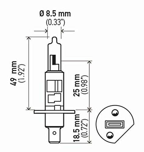 Hella H124VDP H1 24V DP Double Power Bulb, 70W