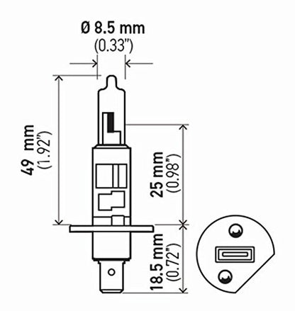 Hella H124VDP H1 24V DP Double Power Bulb, 70W