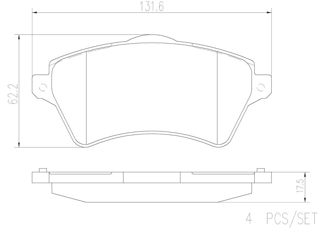 BREMBO P44011N Brembo P44011N Premium Ceramic Front Disc Brake Pad Set LAND ROVER OE# LR021899