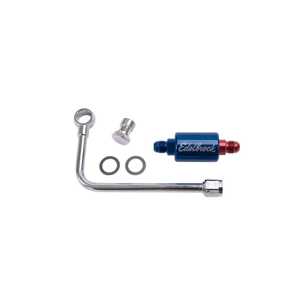 EDELBROCK 8134 Edelbrock 8134 Chrome Fuel Line, Red/Blue