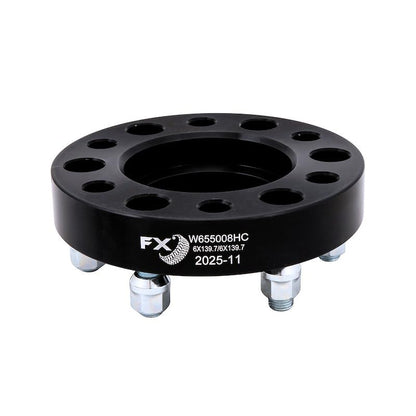 TRAILFX W655008HC Trailfx Wheel Spacer W655008HC, 6 x 5.50 Inch Bolt Pattern, 1.25 Inch Thickness, Wheel Stud Mount, 95 Millimeter Hub Size, Black, Aluminum, Set of 2, 12 Set of Bolts and Nuts, Hub Centric