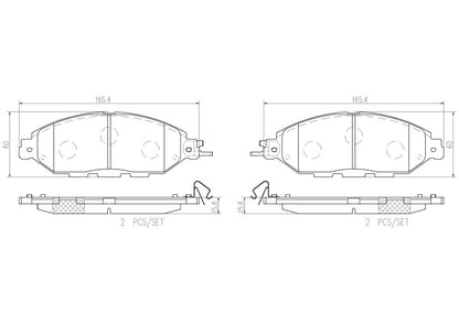 BREMBO P56107N Brembo P56107N Premium Ceramic Front Disc Brake Pad Set INFINITI OE# D10603JA0B