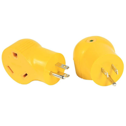 CAMCO 55325 Camco 55325 15 AMP Male / 30 AMP Female 90 Degree Electrical Adapter, Yellow