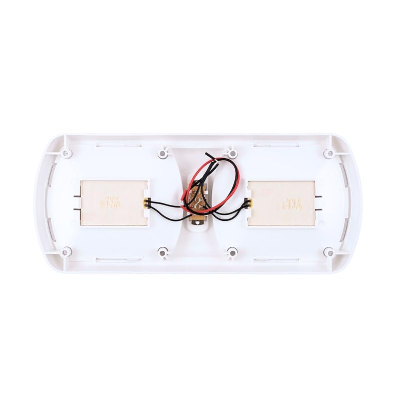 ARCON 20712N Arcon LED Double Ceiling Light 12V Soft White SMD Clear Lens 11.56 x 4.95 Inch Euro-Style Dome Lighting with On Off On Switch RV Camper Trailer Interior Light 20712N