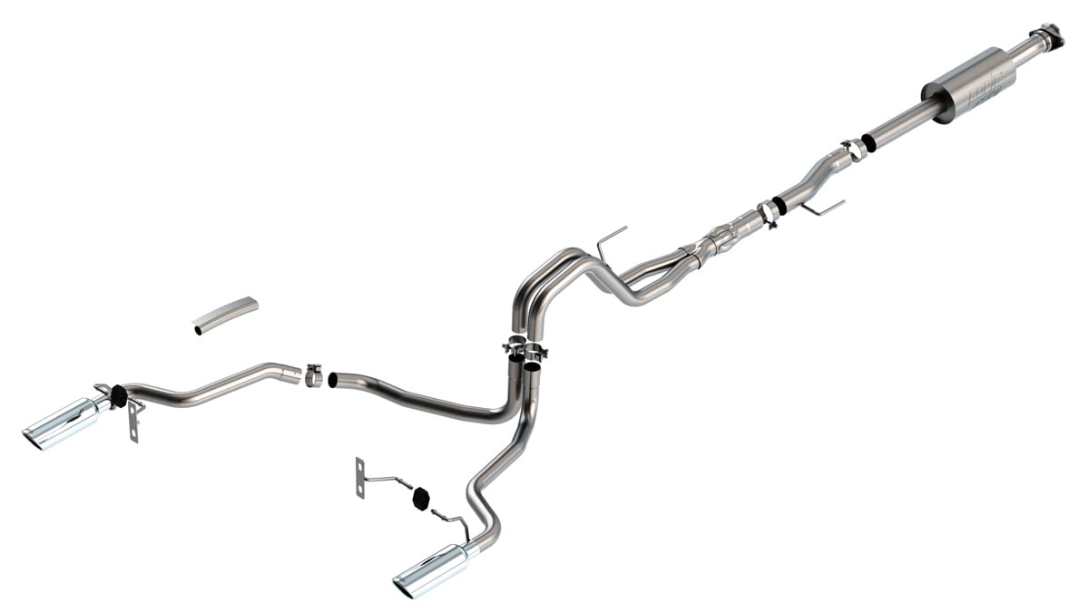 BORLA 140867 BORLA 140867 Cat-Back for '21-'23 F-150 5.0L AT 2&4WD Crew Cab 5' 7" Bed./Ext. Cab 6' 7" Bed EXC. Tremor & Black Appear. Pkg. Add Adapt. 60556 Crew Cab 6' 7" Bed. Adapt. 60564 Ext. Cab (8' 2") Bed.