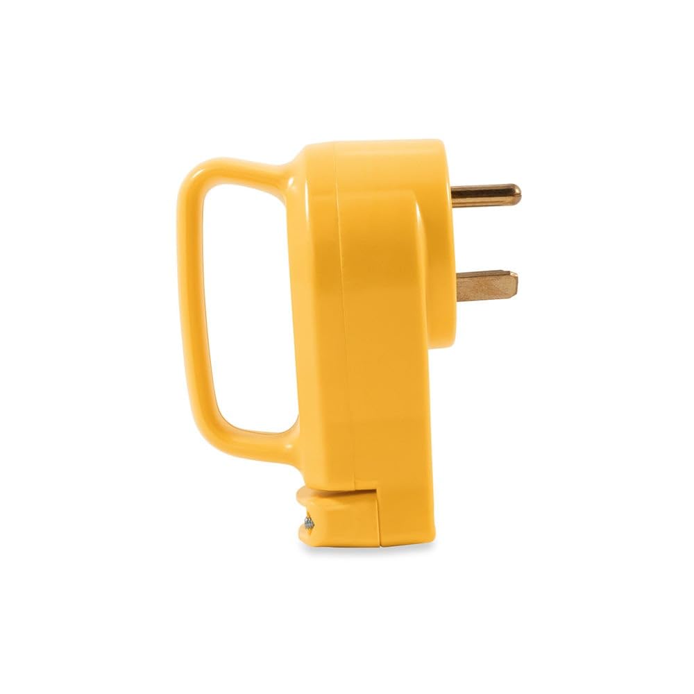 CAMCO 55245 Camco 55245 30A Plug with PowerGrip - Clamshell, Yellow|Yellow