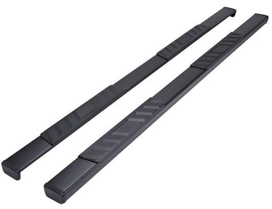 TRAILFX A4010B Trailfx Side Step Bars Fits 2015–2022 GMC Canyon 4 Inch Trapezoid Straight Side Steps with Step Pads Titanium Black Matte Powder-Coated Steel Dual Rocker Panel Mount Set of 2 A4010B