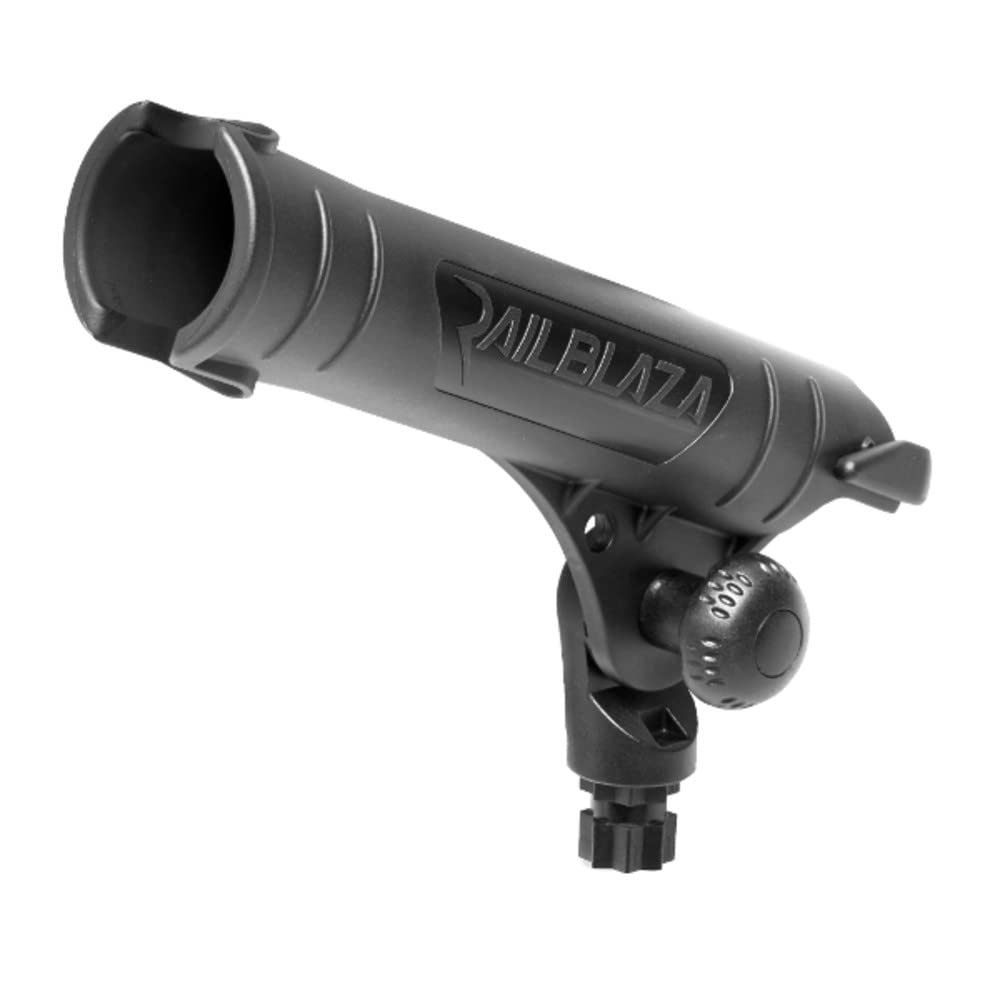 RAILBLAZA 08-4118-11 RAILBLAZA Kayak Rod Holder Tube with MiniPort Track Mount Base for Baitcasting, Spinning and Conventional Reels