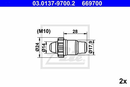 ATE 669700 Ate 669700 ADJUSTMENT SCREW FOR E-BRAKE O.E.M. ATE