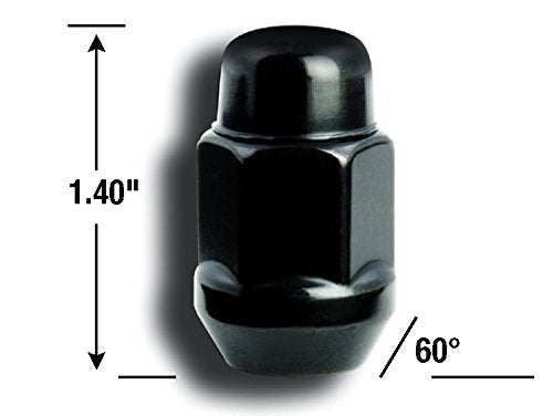 GORILLA 41147BCB Acorn Bulge - 3/4" Hex - 14mm x 1.50 Thread Size - Black Finish - Pack of 4 Lug Nuts (41147BCB)