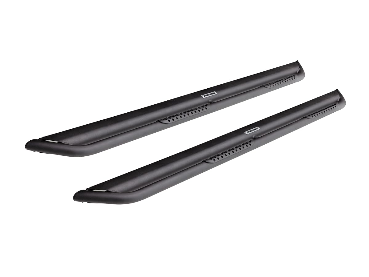 GO RHINO DS4131T RealTruck Dominator Xtreme DS SideSteps - Complete Kit: Sidestep + Brackets | Mild Steel, Textured Black | DS4131T | Fits 2021-2026 Ford Bronco 2-Door (Excludes Bronco Sport)