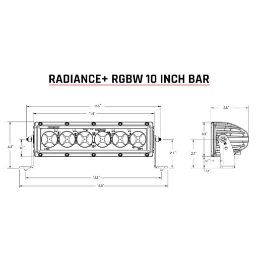 Rigid Industries 350053 Rigid Industries - Radiance+ Curved 50in. RGBW Light Bar (350053)