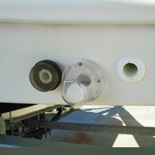 T-H MARINE FMS-1-0-DP T-H Marine Flow-Max Boat Self-Bailing Ball Scupper Valve - Positive Sealing Ball Drain Replaces Old Flapper Scuppers - Fits Over 1-1/8" Motorwell Tubes