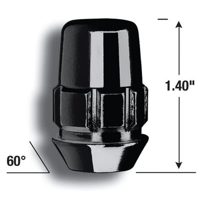 GORILLA 71643NBC Gorilla Automotive 71643NBC Black (14mm x 1.5 Thread Size, Pack of 20) Acorn Bulge, Wheel Lock System