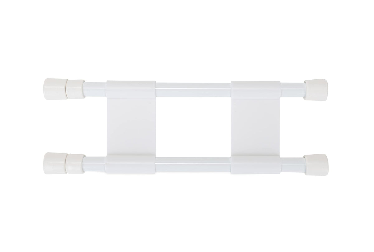 CAMCO 44093 Camco 17" Double RV Refrigerator Bar -Holds Food and Drinks in Place During Travel - Prevents Messy Spills - Spring Loaded and Extends Between 10" and 17" - White (44093)
