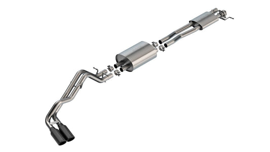 BORLA 140971BC Borla 24-25 Ford Ranger XLT Side Exit S-type Exhaust w/ Black Chrome Tips