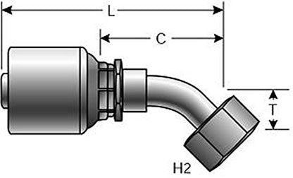 Gates G25175-1210 MegaCrimp Couplings, Female JIC 37 Flare
