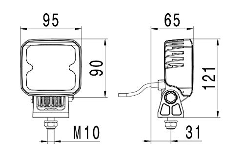 Hella 996284051 RokLUME 155 TP LED Worklight, Close Range, 9-33V