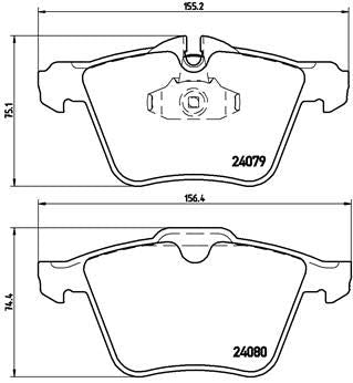 BREMBO P36027 Brembo P36027 Low-Met Front Disc Brake Pad Set JAGUAR OE# C2Z32076