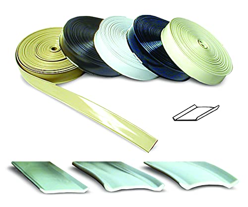 RV DESIGNER E325 RV Designer 1 Inch Wide Vinyl Trim Insert for RVs -Flexible Molding, Exterior Use, and Roof Edge Molding - Ideal for Travel Trailers and Campers, Heavy Duty, 25 Foot Roll, Beige